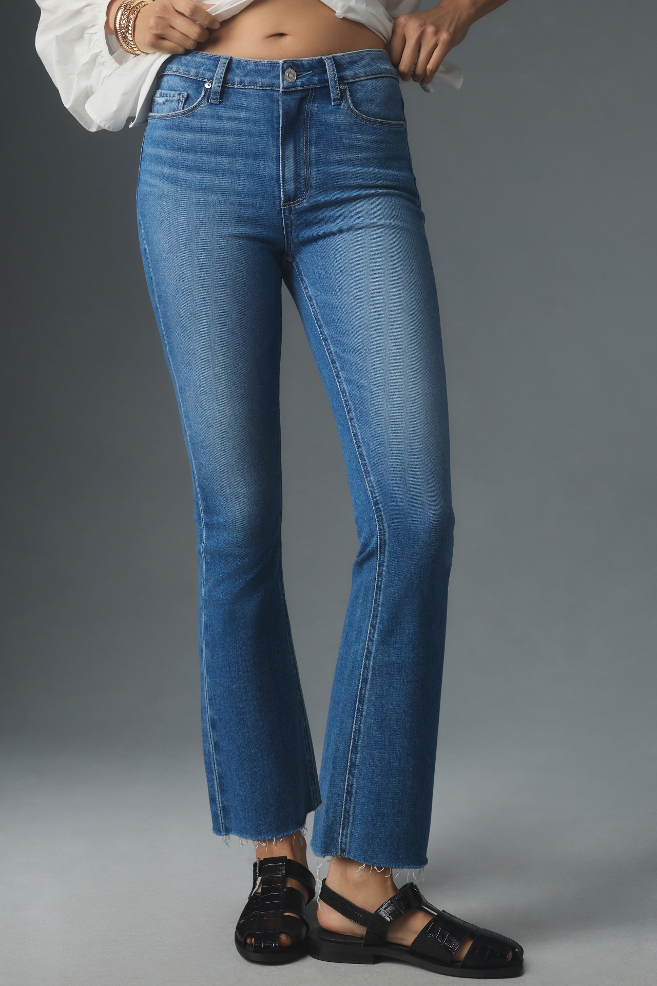 PAIGE  Colette Mid-Rise Crop Flare Jeans