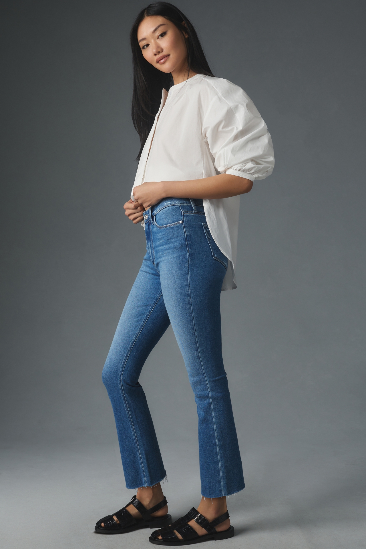 PAIGE  Colette Mid-Rise Crop Flare Jeans