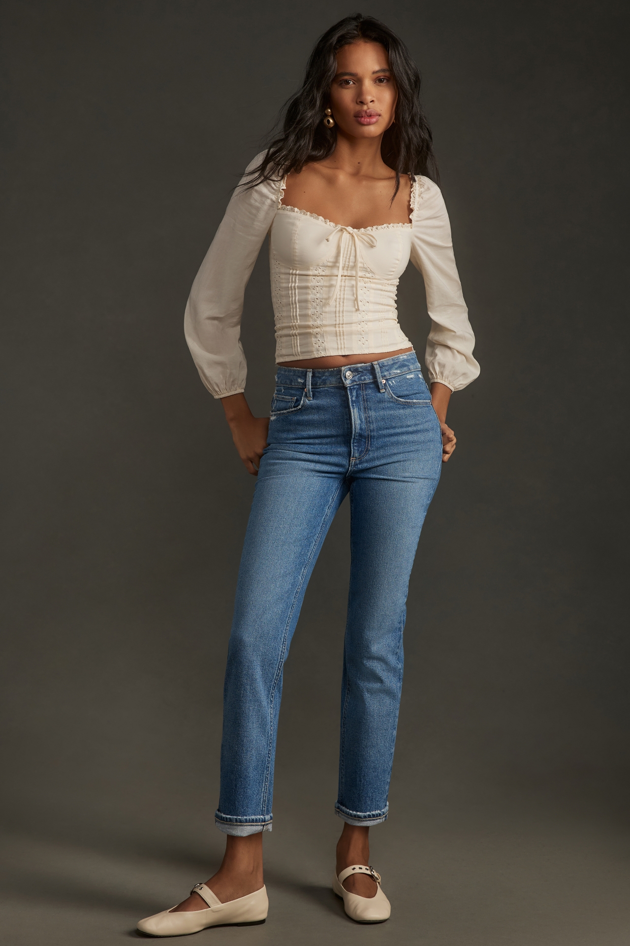 PAIGE Brigitte Cuffed High-Rise Relaxed-Leg Jeans