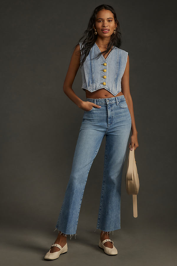 Shop Paige Courtney High-rise Straight-leg Jeans In Blue