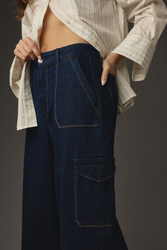 PAIGE Harper Utility High-Rise Wide-Leg Jeans #1