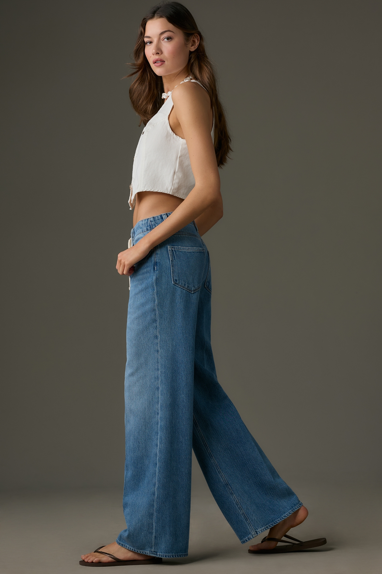 PAIGE Zoe High-Rise Tie-Waist Wide-Leg Jeans