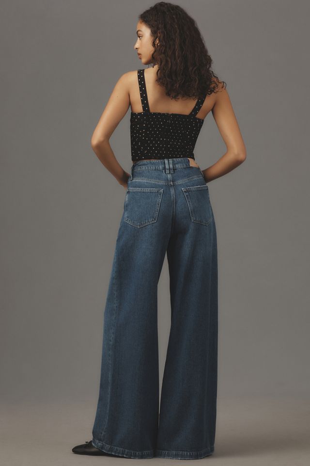 PAIGE Portia Seamed High-Rise Wide-Leg Jeans #2