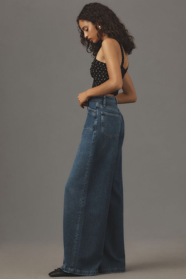 PAIGE Portia Seamed High-Rise Wide-Leg Jeans #4