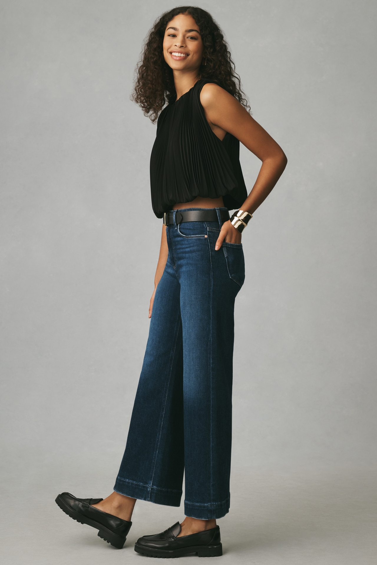 PAIGE The Anessa High-Rise Crop Wide-Leg Jeans