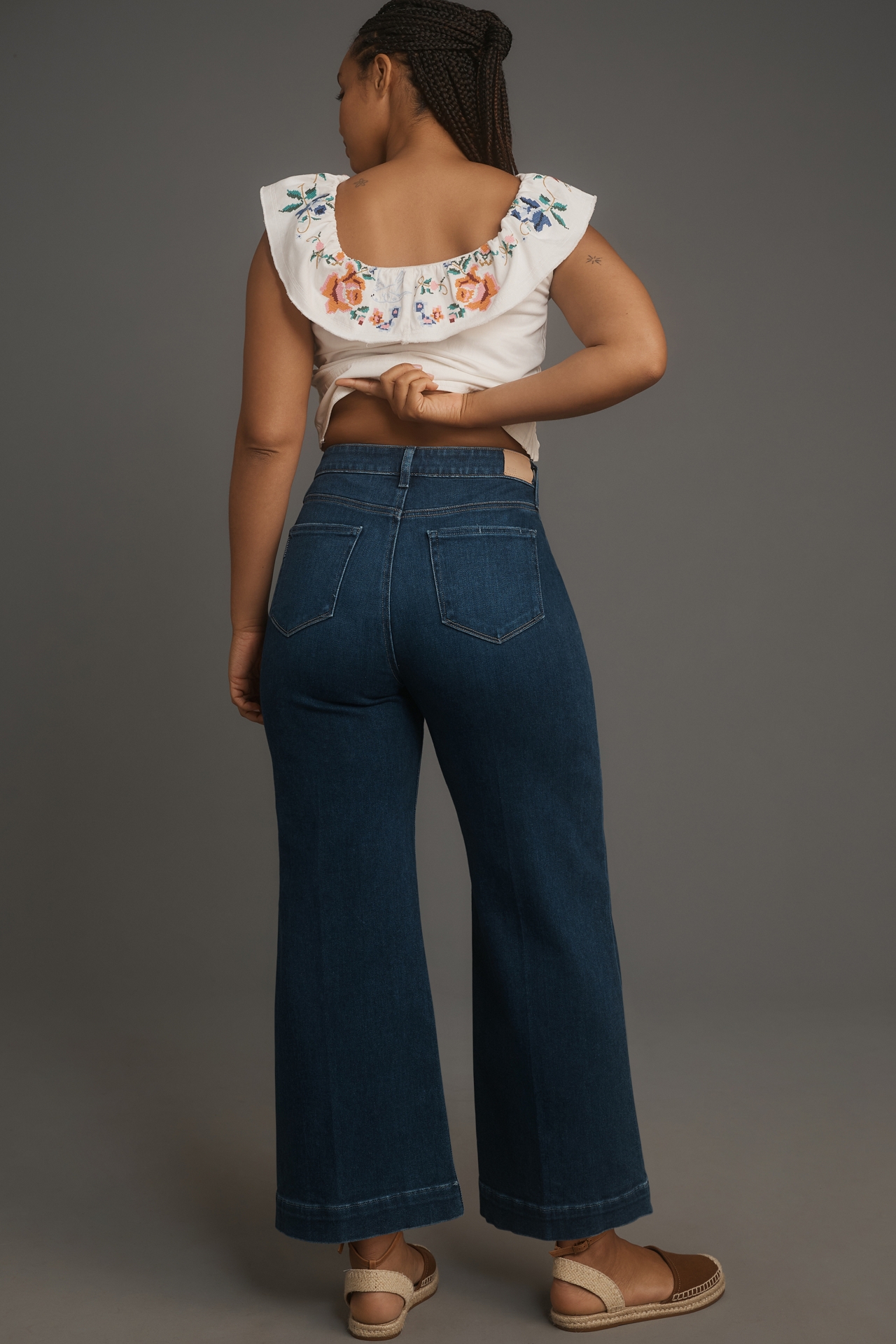 PAIGE The Anessa High-Rise Crop Wide-Leg Jeans