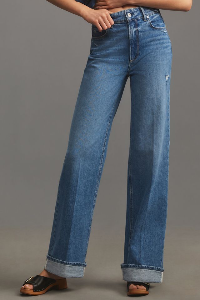 PAIGE Sasha Cuffed High-Rise Wide-Leg Jeans #1
