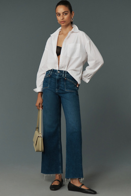 PAIGE ANESSA HIGH-RISE WIDE-LEG CROP JEANS 