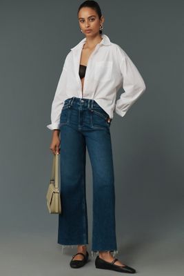 PAIGE The Claudine High-Rise Crop Flare Jeans | Anthropologie