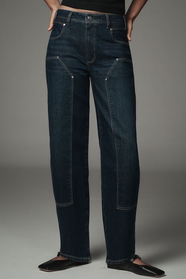 PAIGE Alexis Workwear High-Rise Tapered Jeans #1