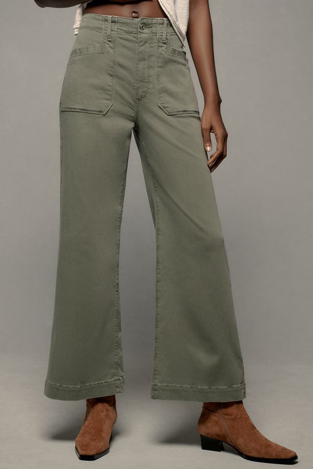 PAIGE Anessa Welt Utility Pocket High-Rise Crop Wide-Leg Jeans #1