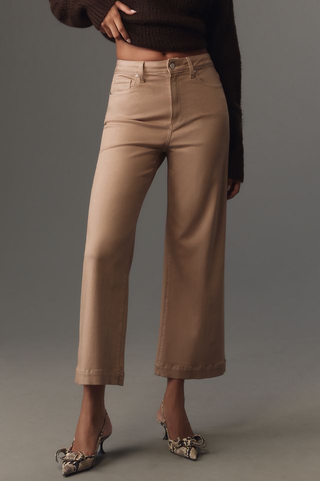 Priscilla High Rise Crop Wide Leg Denim Overalls main image 0