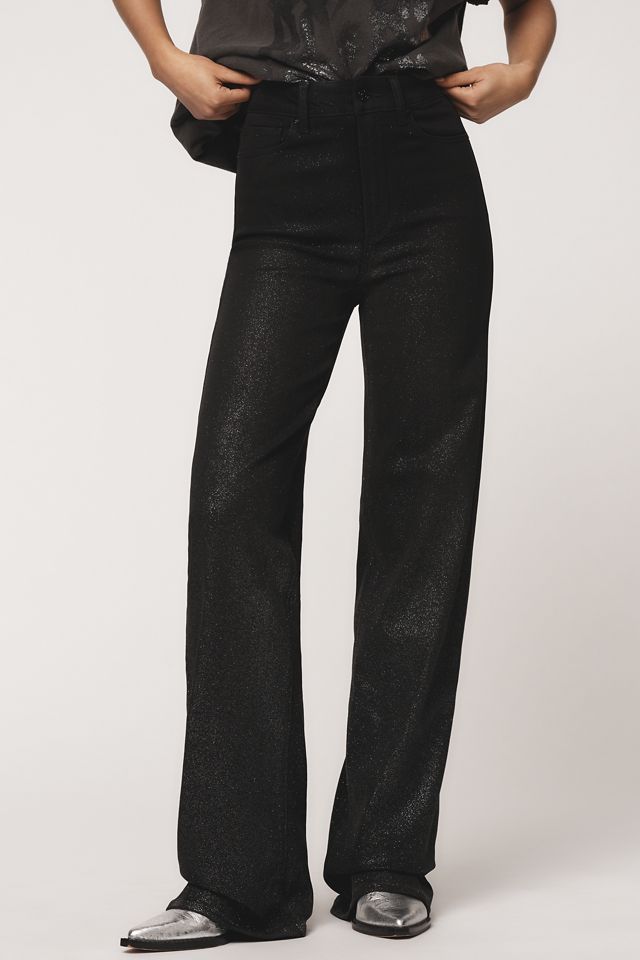 PAIGE Sasha Coated High-Rise Wide-Leg Jeans #1