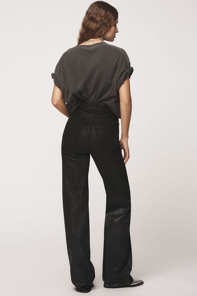 PAIGE Sasha Coated High-Rise Wide-Leg Jeans #2