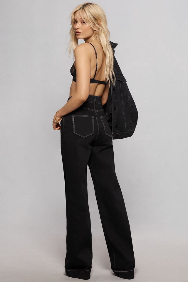 PAIGE Sasha High-Rise Wide-Leg Seamed Cuffed Jeans #3