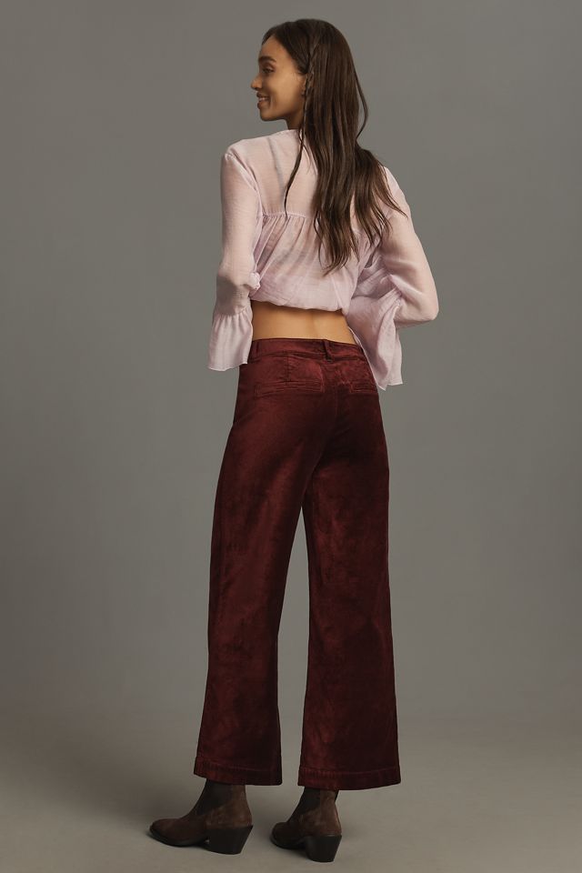 PAIGE Anessa Velvet Clean-Front High-Rise Crop Wide-Leg Jeans #2