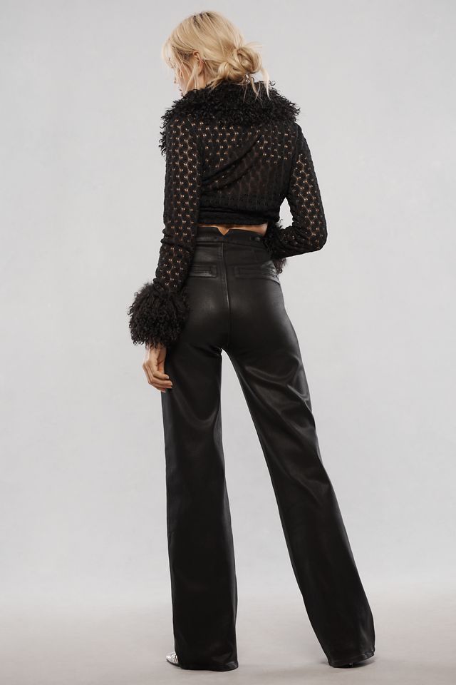 PAIGE Sasha Coated High-Rise Wide-Leg Jeans #3