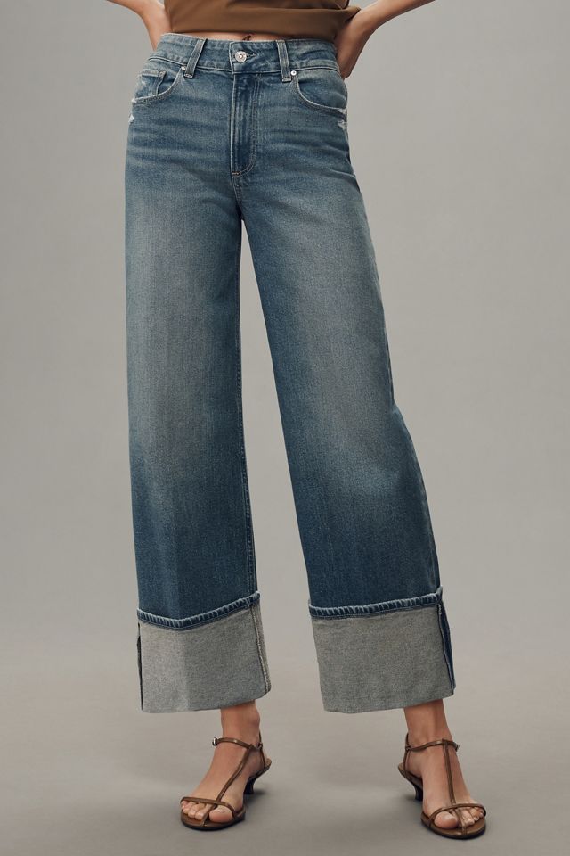PAIGE Sasha Cuffed High-Rise Wide-Leg Jeans #1