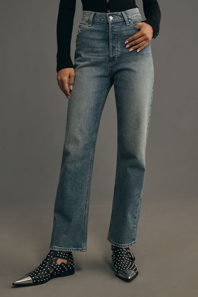 PAIGE Sawyer High-Rise Crop Straight-Leg Jeans #1