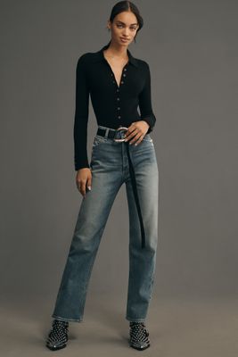 PAIGE Sawyer High-Rise Crop Straight-Leg Jeans