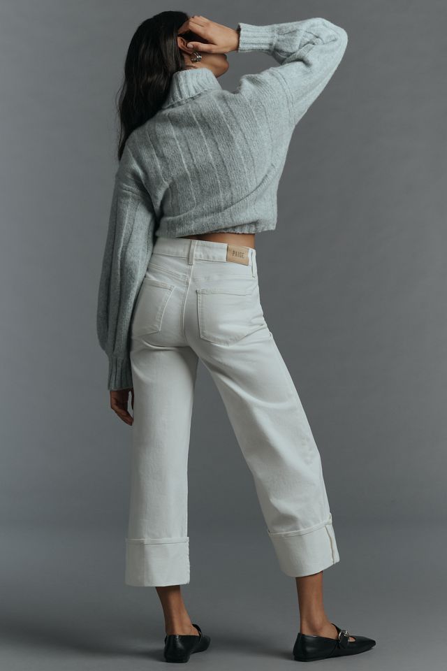 PAIGE Sasha High-Rise Wide-Leg Cuff Ankle Jeans #2