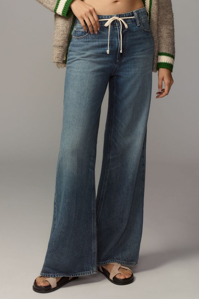 PAIGE Zoey High-Rise Wide-Leg Tie-Waist Jeans  #1