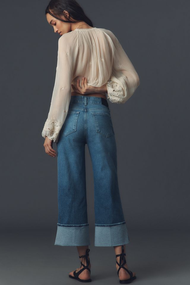 PAIGE Petite Sasha High-Rise Cuffed Wide-Leg Ankle Jeans #2
