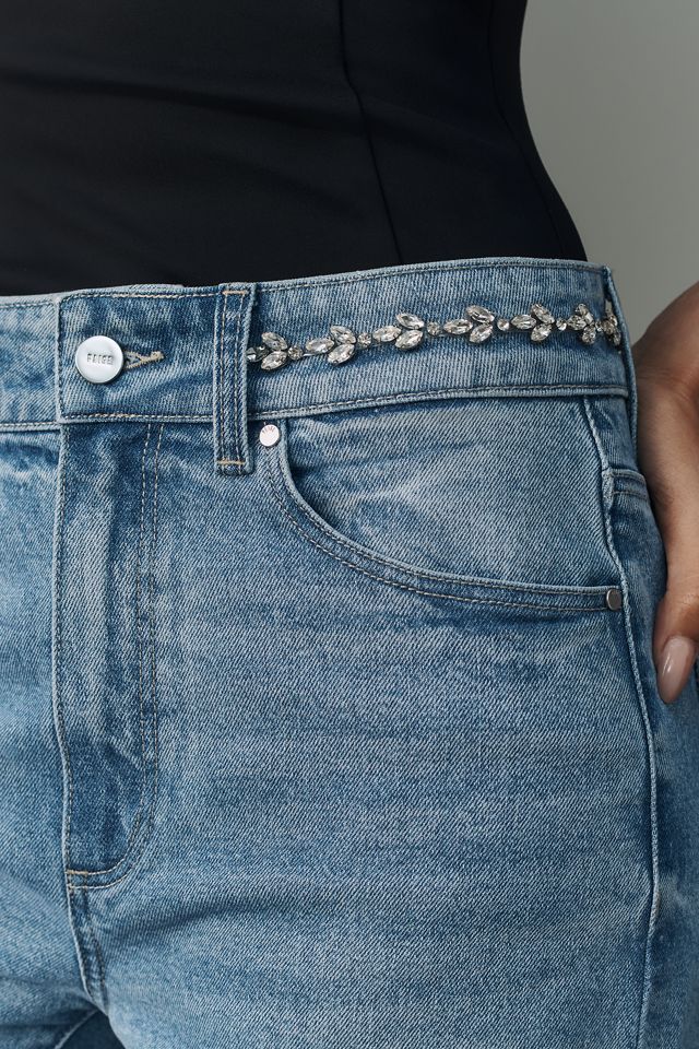 PAIGE Sasha Embellished High-Rise Wide-Leg Jeans #3