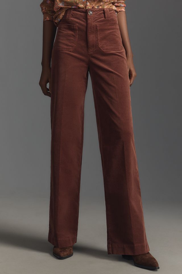 PAIGE Sasha Corduroy High-Rise Wide-Leg Jeans #1