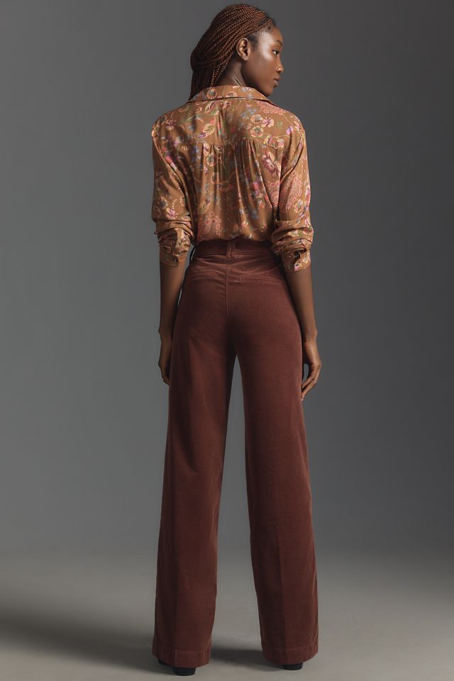 PAIGE Sasha Corduroy High-Rise Wide-Leg Jeans #2