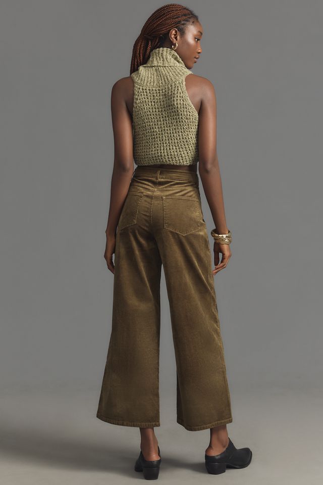 PAIGE Harper Corduroy High-Rise Wide-Leg Ankle Jeans #2