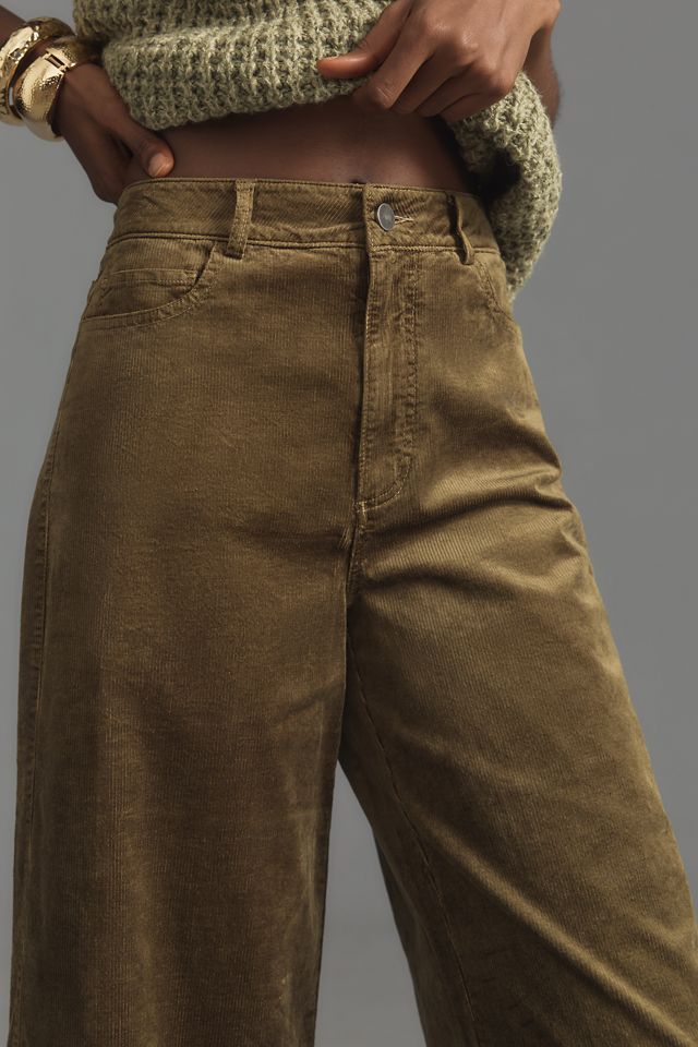 PAIGE Harper Corduroy High-Rise Wide-Leg Ankle Jeans #3