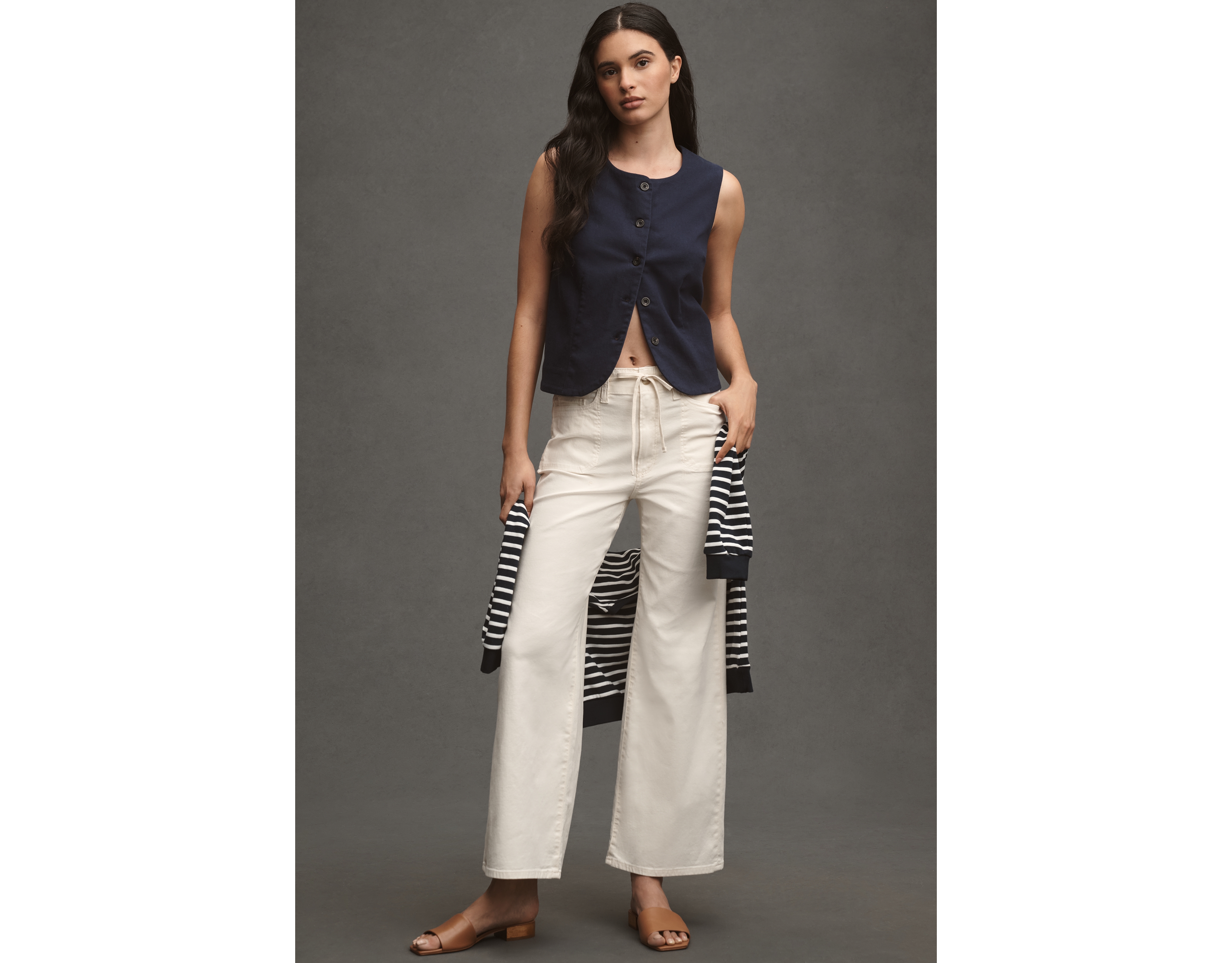 PAIGE Ari High-Rise Wide-Leg Tie-Waist Jeans