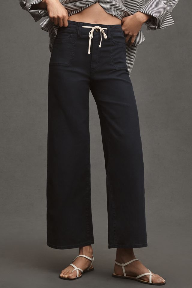PAIGE Ari Tie-Waist High-Rise Wide-Leg Jeans #1