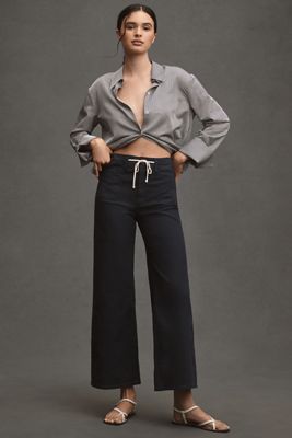 PAIGE Ari Tie-Waist High-Rise Wide-Leg Jeans