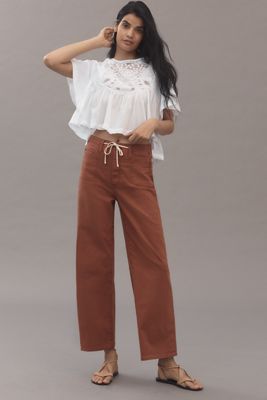 PAIGE Ari High-Rise Wide-Leg Tie-Waist Jeans