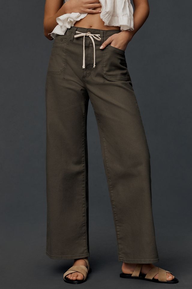 PAIGE Ari Tie-Waist High-Rise Wide-Leg Jeans #1