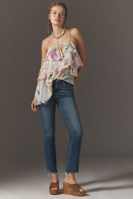 PAIGE COLETTE HIGH-RISE RAW-HEM CROP FLARE JEANS 