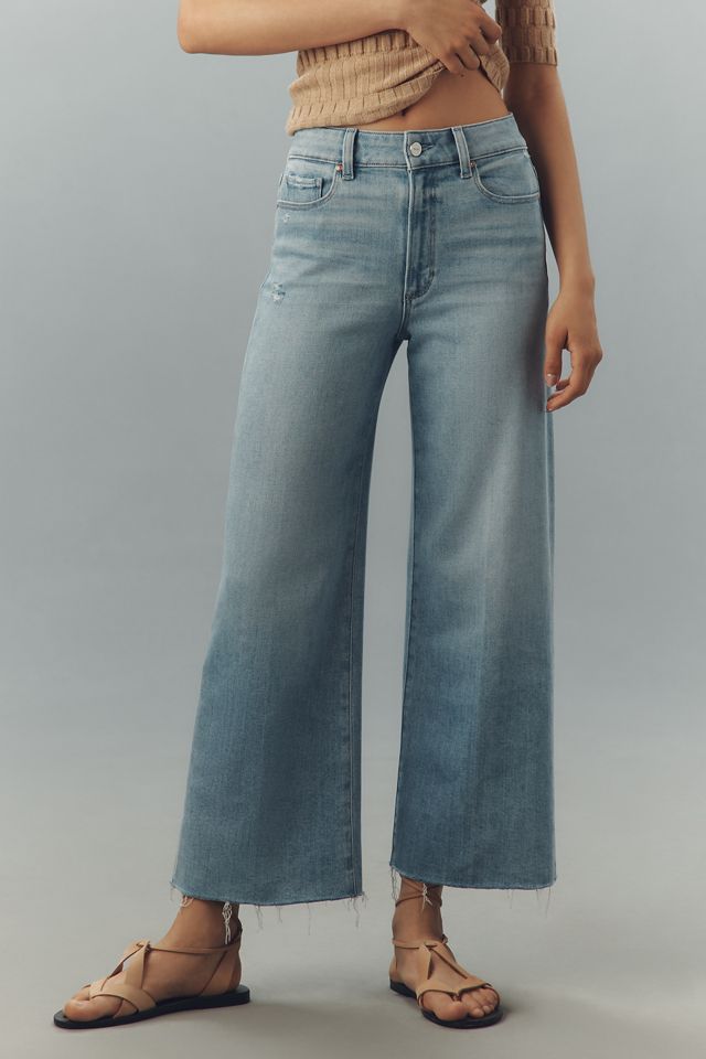 PAIGE Anessa Crop High-Rise Wide-Leg Jeans #1