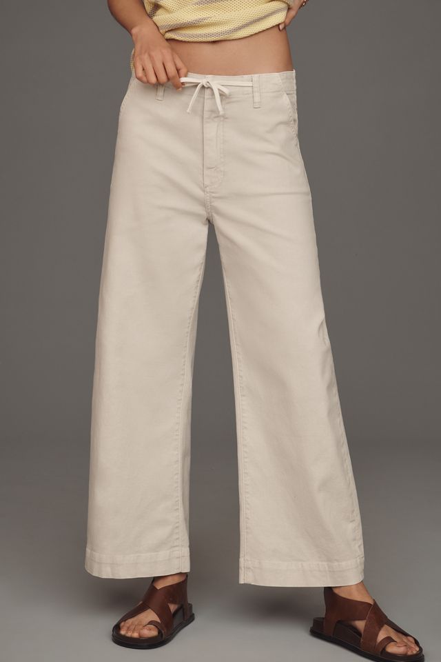 PAIGE Arellia Tie-Waist High-Rise Tapered Jeans #1