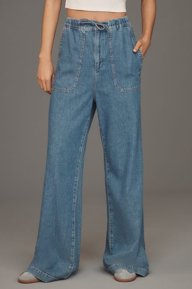 PAIGE Rumi High-Rise Wide-Leg Tie-Waist Jeans #1