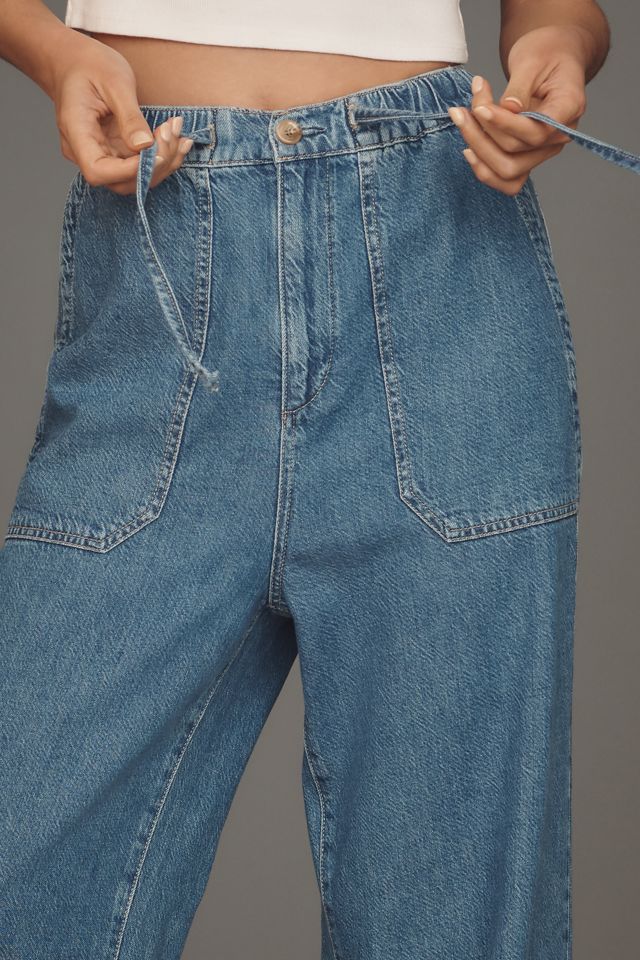 PAIGE Rumi High-Rise Wide-Leg Tie-Waist Jeans #3
