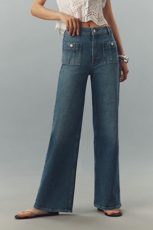 PAIGE Anessa High-Rise Wide-Leg Seamed Jeans #1