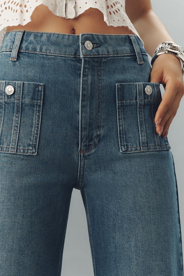 PAIGE Anessa High-Rise Wide-Leg Seamed Jeans #3