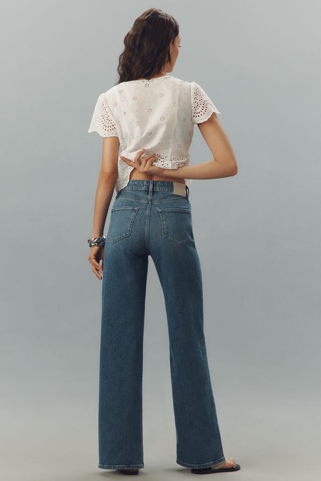 PAIGE Anessa High-Rise Wide-Leg Seamed Jeans #4
