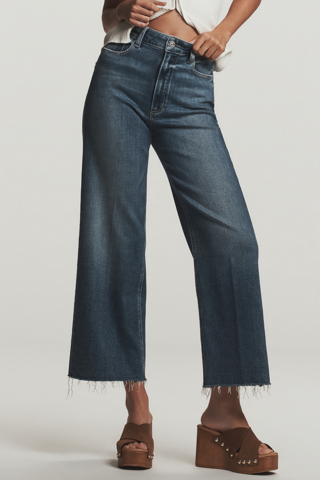 PAIGE Anessa High-Rise Crop Wide Leg Jeans