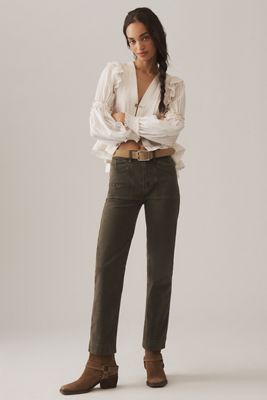 PAIGE Quincy Mid-Rise Straight-Leg Ankle Jeans