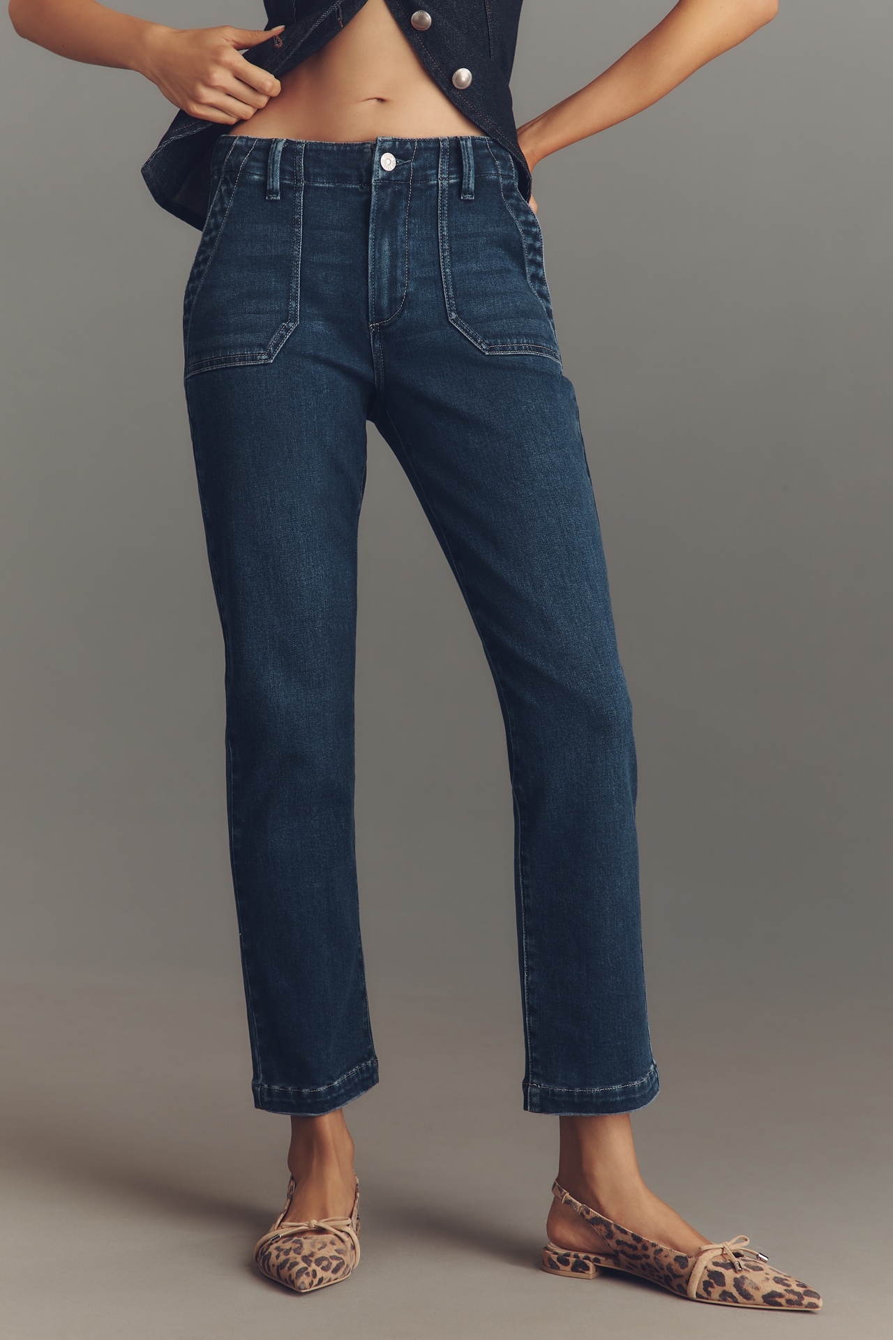 PAIGE Mayslie Mid-Rise Straight-Leg Jeans