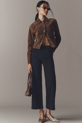 Paige Anessa High-rise Crop Wide-leg Jeans In Black