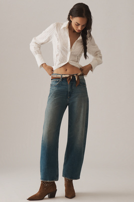 Paige Arellia Ankle High-rise Taper Jeans In Blue